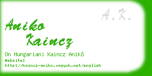 aniko kaincz business card
